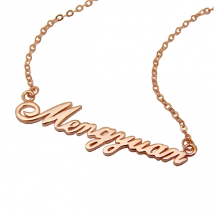 Naamketting gold plated rose